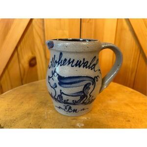 Vintage Rowe Pottery Stoneware Salt Glaze Pitcher Pig Design Hohenwald 1994 (857